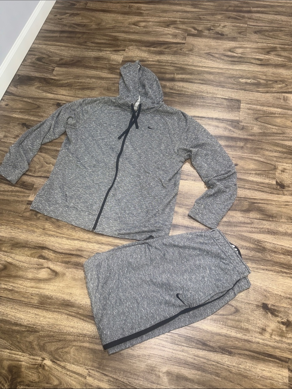 Nike Gray Marled Zip Hoodie and Skirt Set